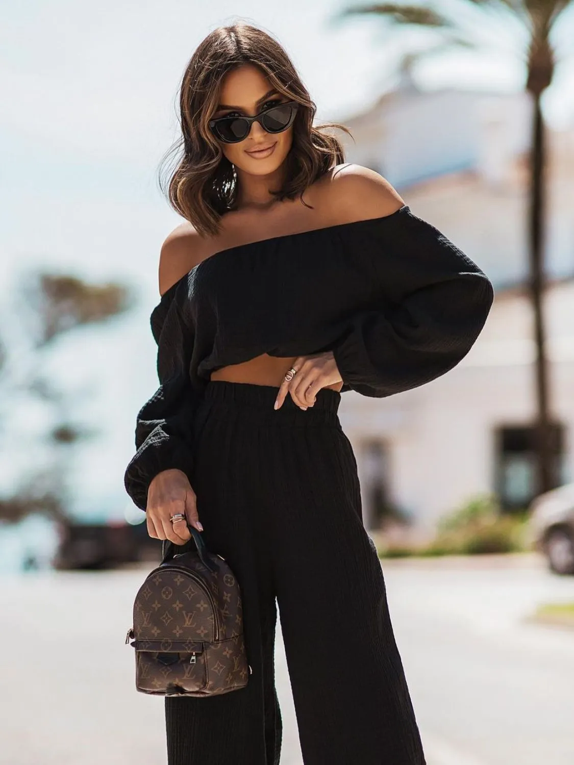 🌟 Off-Shoulder Long Sleeve Top and Pants Set 🌟