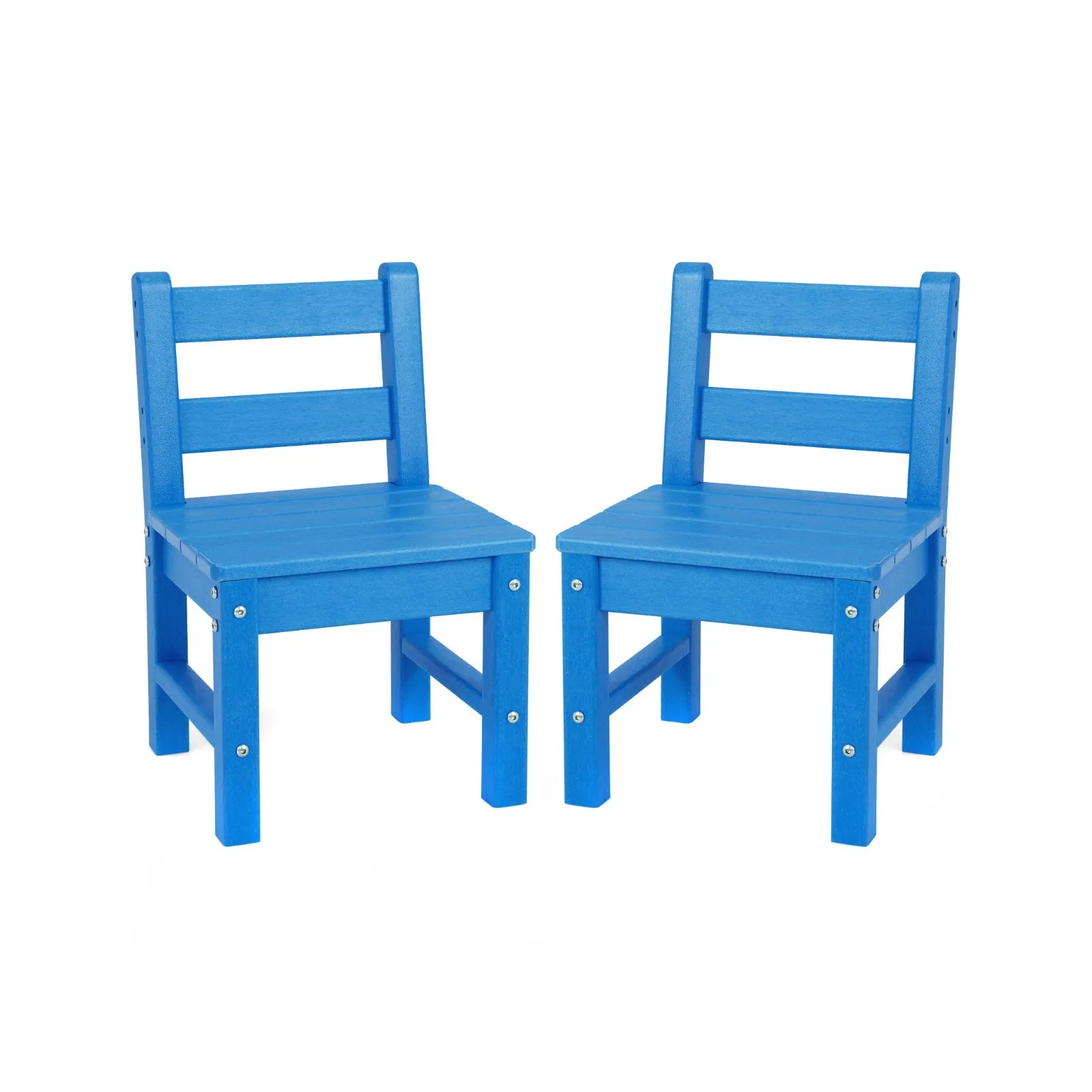 2 PCS Kids Indoor Outdoor Learning Chair with Backrest-Blue