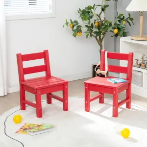 2 PCS Kids Indoor Outdoor Learning Chair with Backrest-Red