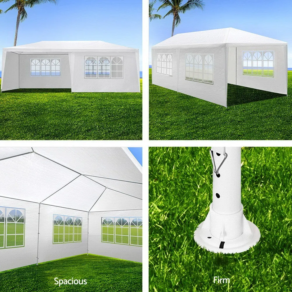 3x6m White Gazebo Party Wedding Event Market Marquee Tent Shade Canopy