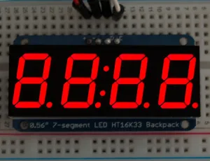 Adafruit 0.56" 4-Digit 7-Segment Display w/I2C Backpack - Red