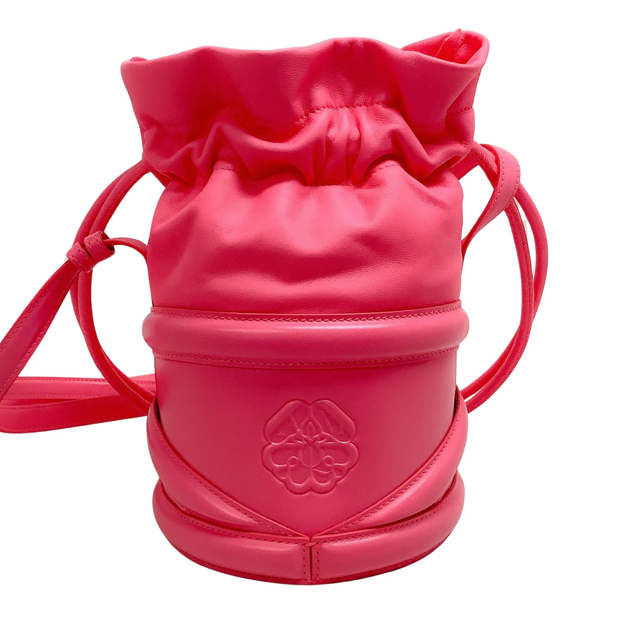 Alexander McQueen Neon Pink Soft Curve Drawstring Bag