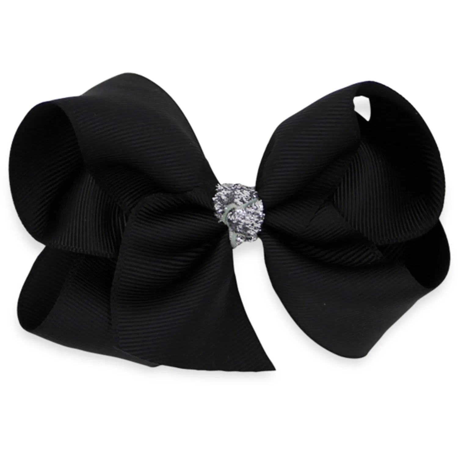 Bow's by Stær Classic Bow - Black/Silver Glitter - 10 cm