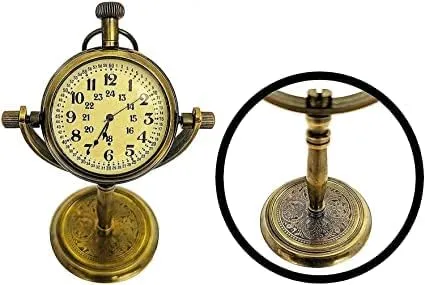 Bright Futures MART Antique Bras Table Top Clock Desk Clock for Home Study Living Room and Office Living Room