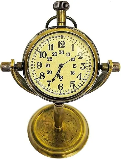 Bright Futures MART Antique Bras Table Top Clock Desk Clock for Home Study Living Room and Office Living Room