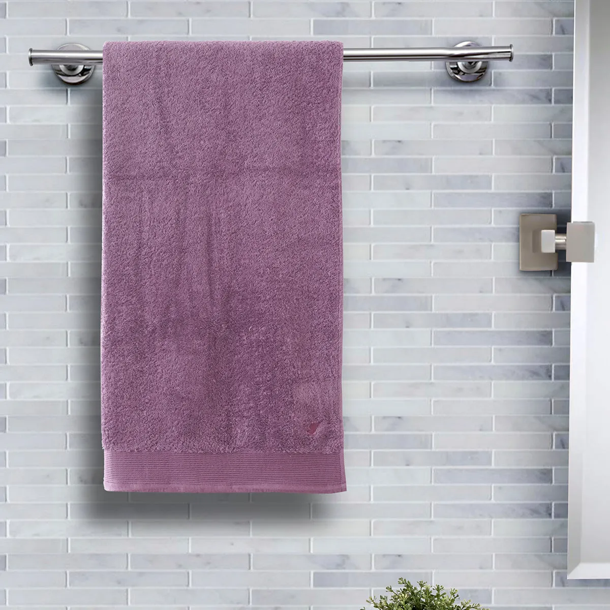 Colorart  Embedded Stripe Shadow Purple Towel