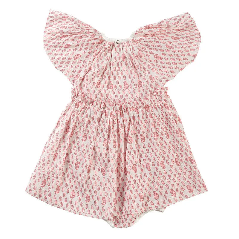 Cotton Baby Cuddle Onesie | Baby Girls | Half Sleeves | Pink