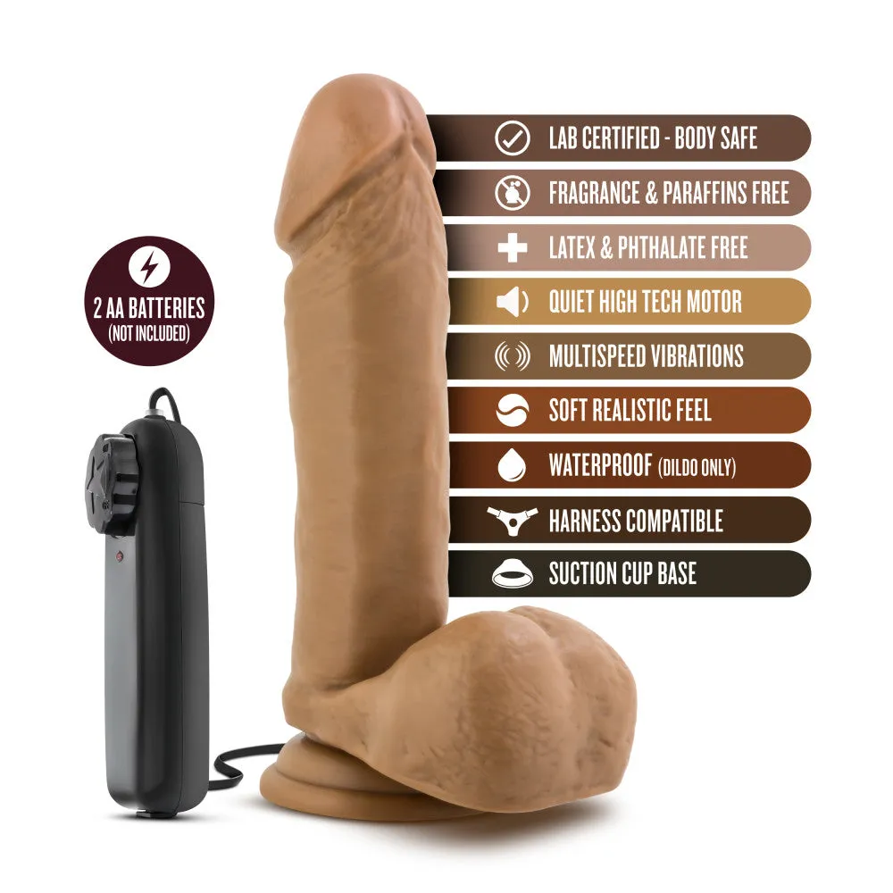 Coverboy™ By Blush® | Soccer Champ Realistic Mocha 8-Inch Long Remote Control Vibrating Dildo With Suction Cup Base