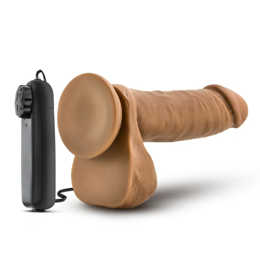 Coverboy™ By Blush® | Soccer Champ Realistic Mocha 8-Inch Long Remote Control Vibrating Dildo With Suction Cup Base