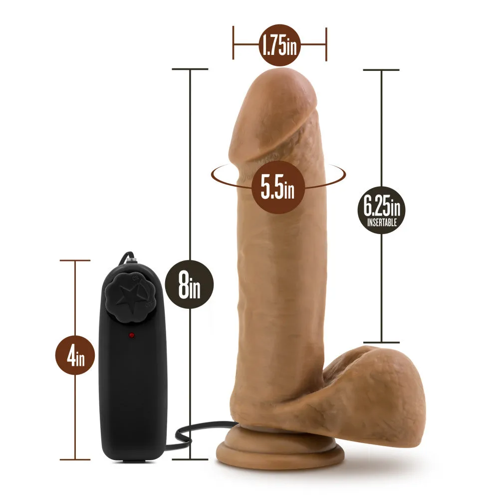 Coverboy™ By Blush® | Soccer Champ Realistic Mocha 8-Inch Long Remote Control Vibrating Dildo With Suction Cup Base