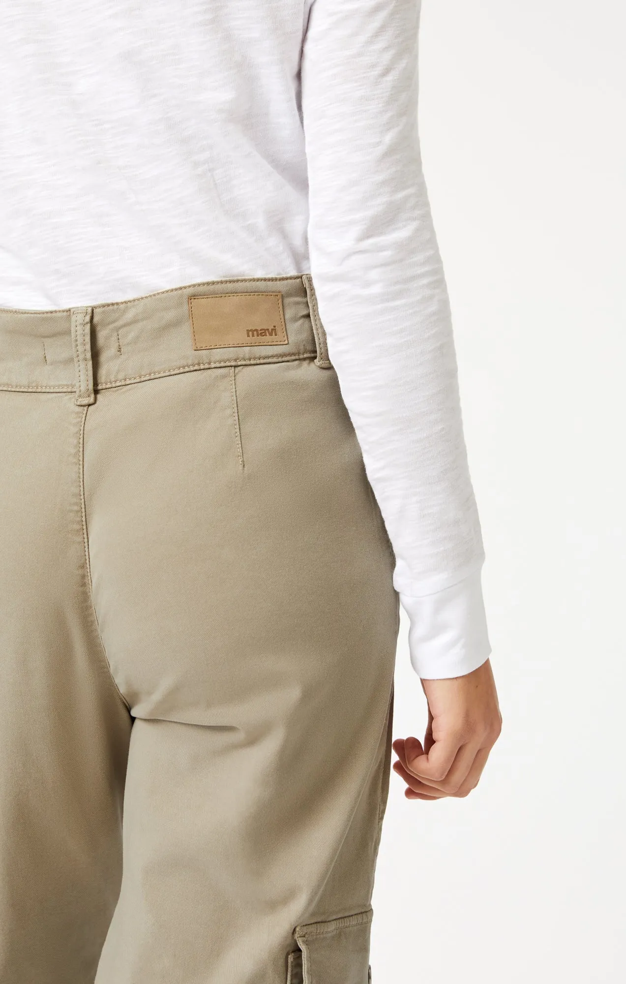 ELSIE CARGO PANTS IN CHINCHILLA LUXE TWILL