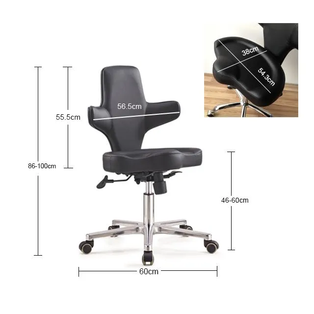 Ergonomic Multi-Purpose Adjustable Sit Stand Office Chair with Tilting Back Rest and Wheels, Black