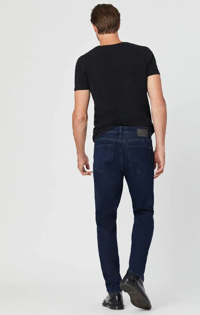 FINAL SALE ~ MAVI Steve Mid Rise Athletic Fit Jean (Dark Ink Super Move)