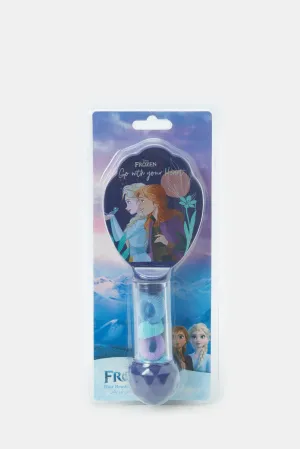 Girls Purple Frozen Print Hair Brush