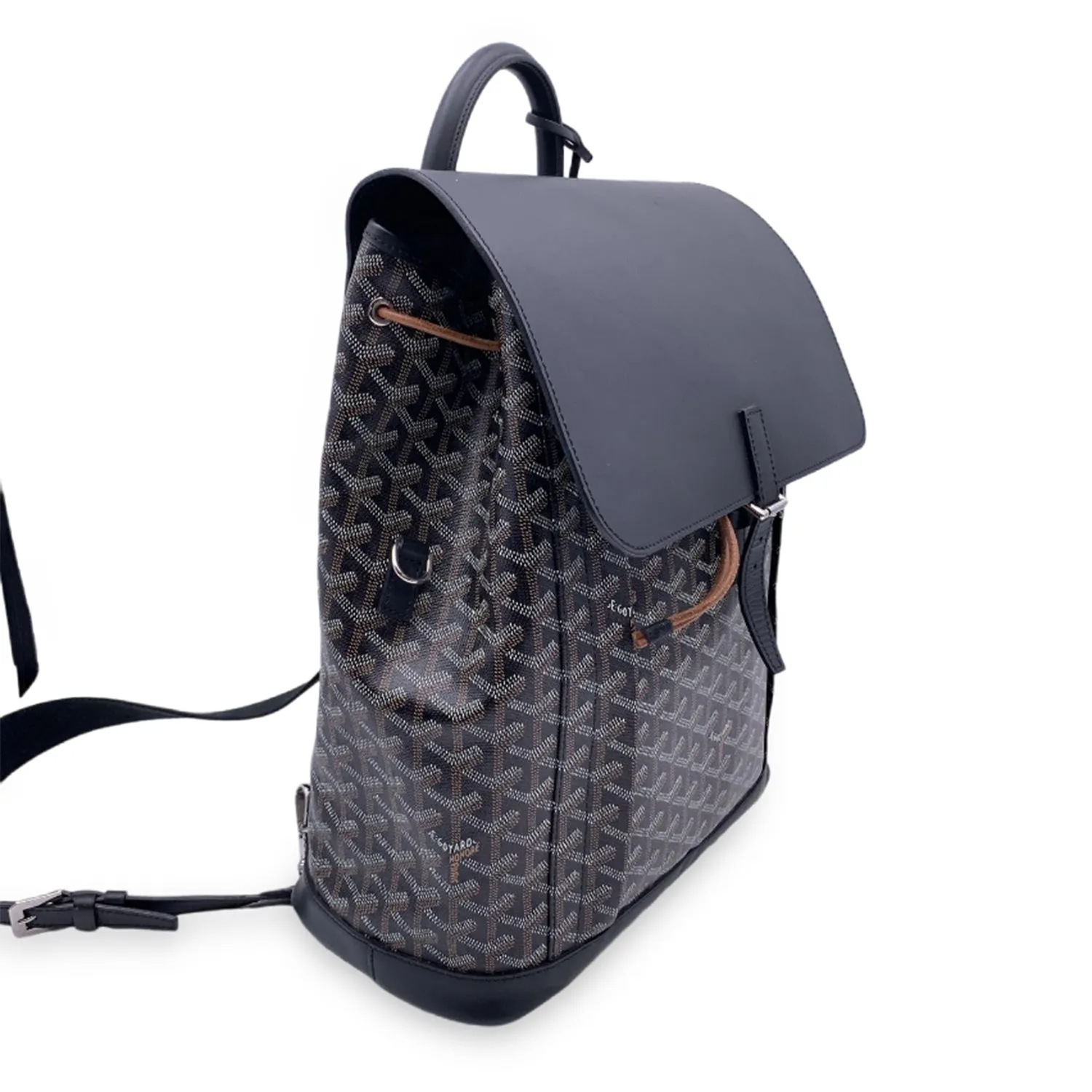 Goyard Black Goyardine Canvas and Leather Alpin MM Backpack Bag