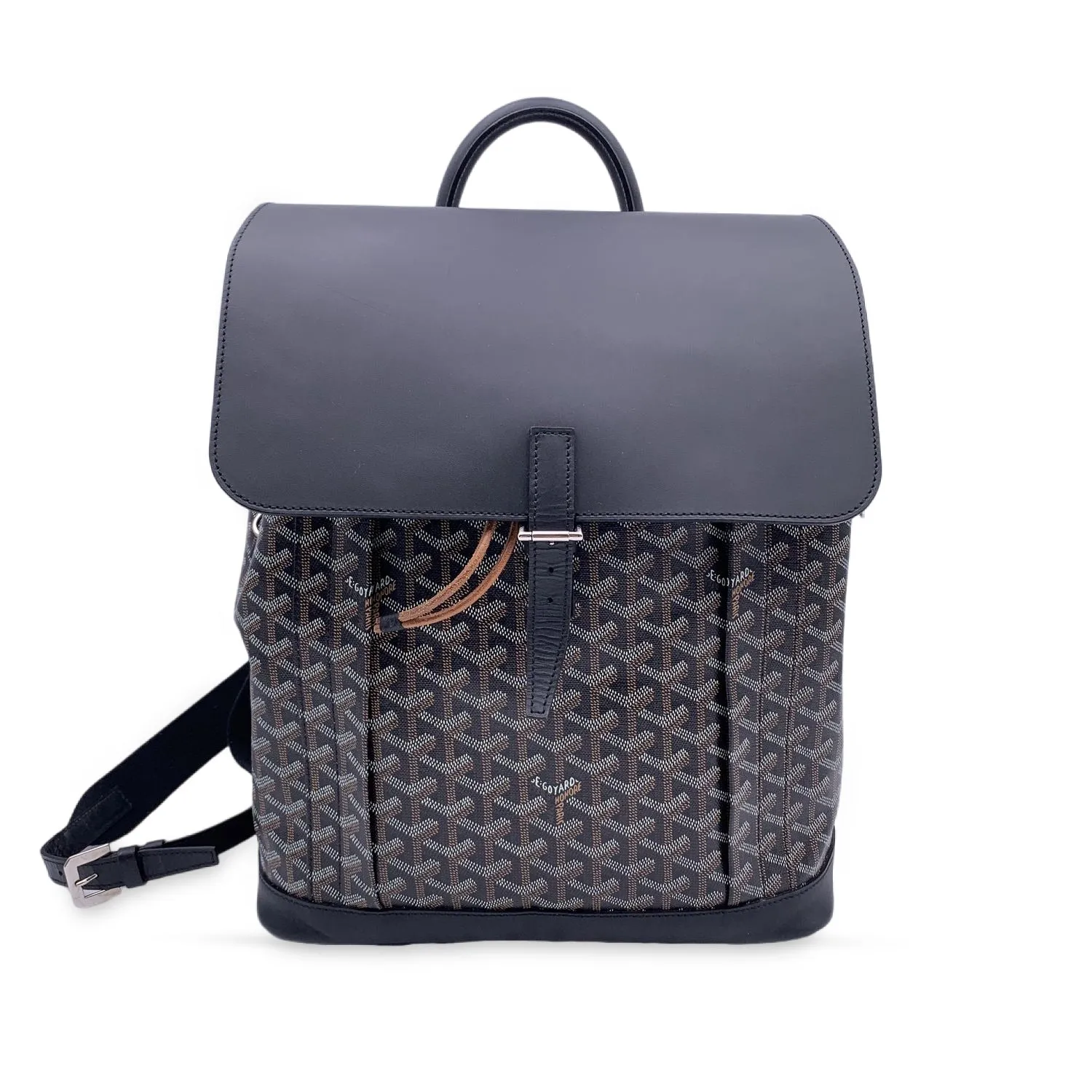 Goyard Black Goyardine Canvas and Leather Alpin MM Backpack Bag