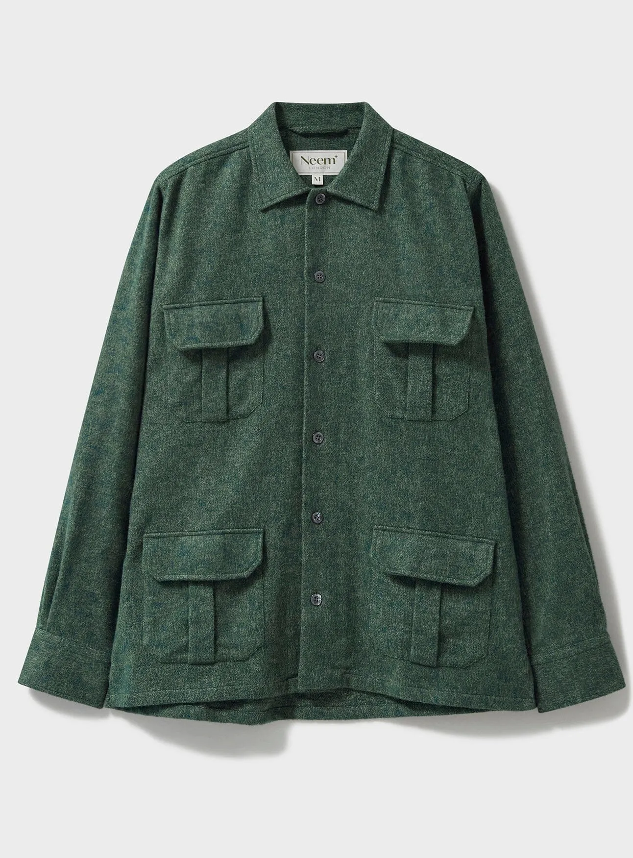 Heavy Recycled Soft Flannel Green Men's Overshirt