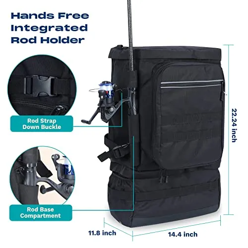 HOOK-EZE HookEze Fishing Tackle Storage Waterproof Backpack Black