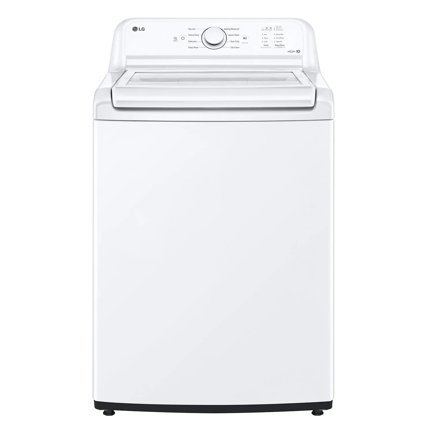 LG White Top Load Washer with Agitator and SlamProof® Glass Lid (4.8 Cu. Ft) - WT6105CW