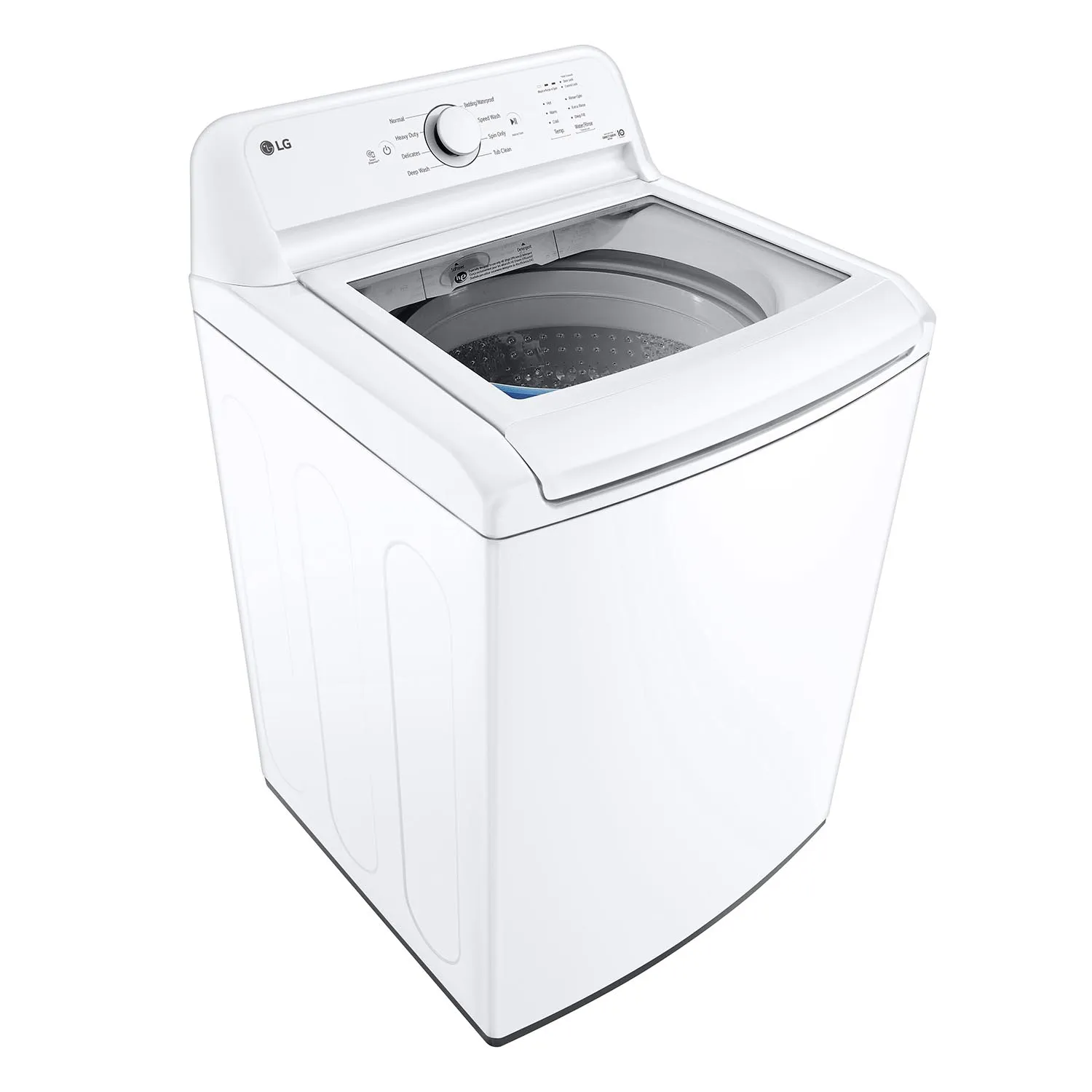 LG White Top Load Washer with Agitator and SlamProof® Glass Lid (4.8 Cu. Ft) - WT6105CW