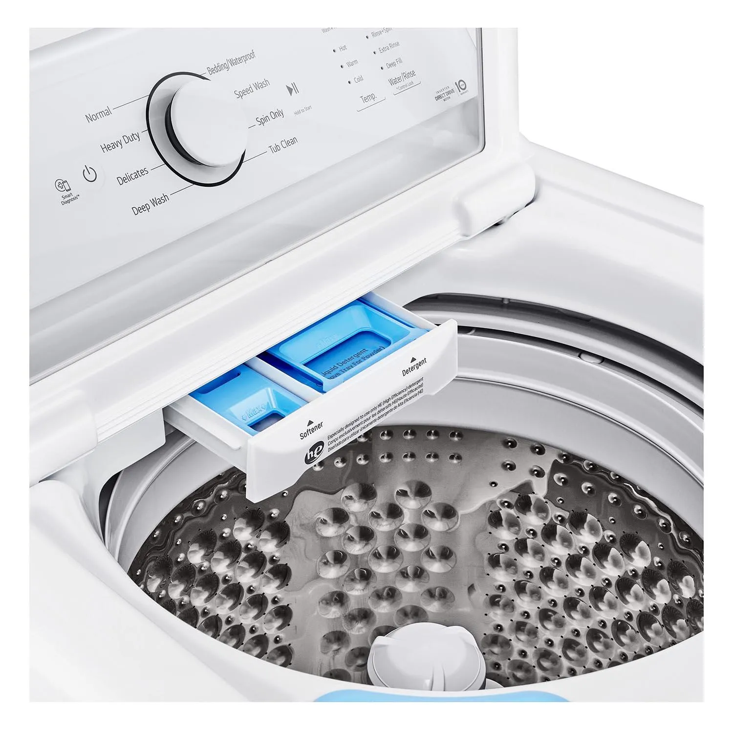 LG White Top Load Washer with Agitator and SlamProof® Glass Lid (4.8 Cu. Ft) - WT6105CW