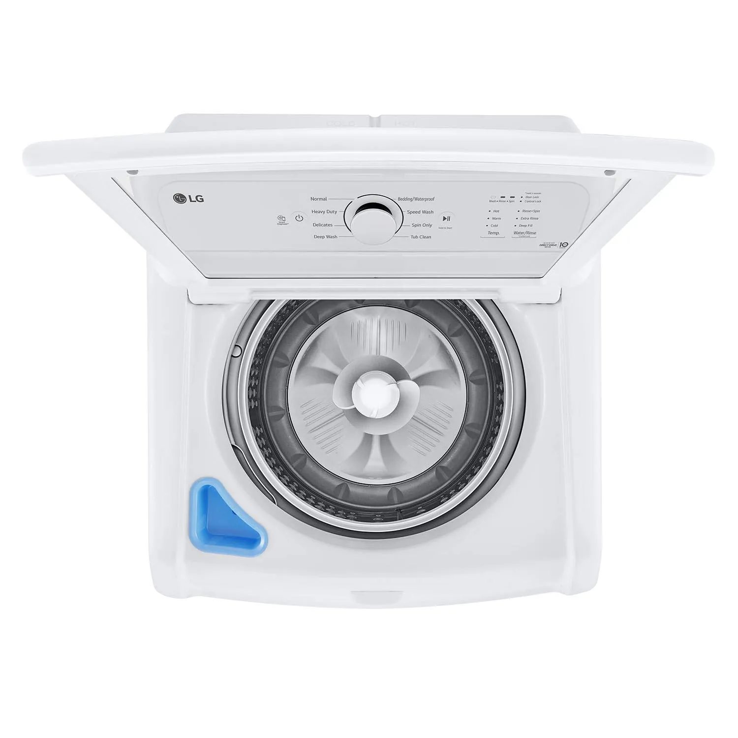 LG White Top Load Washer with Agitator and SlamProof® Glass Lid (4.8 Cu. Ft) - WT6105CW