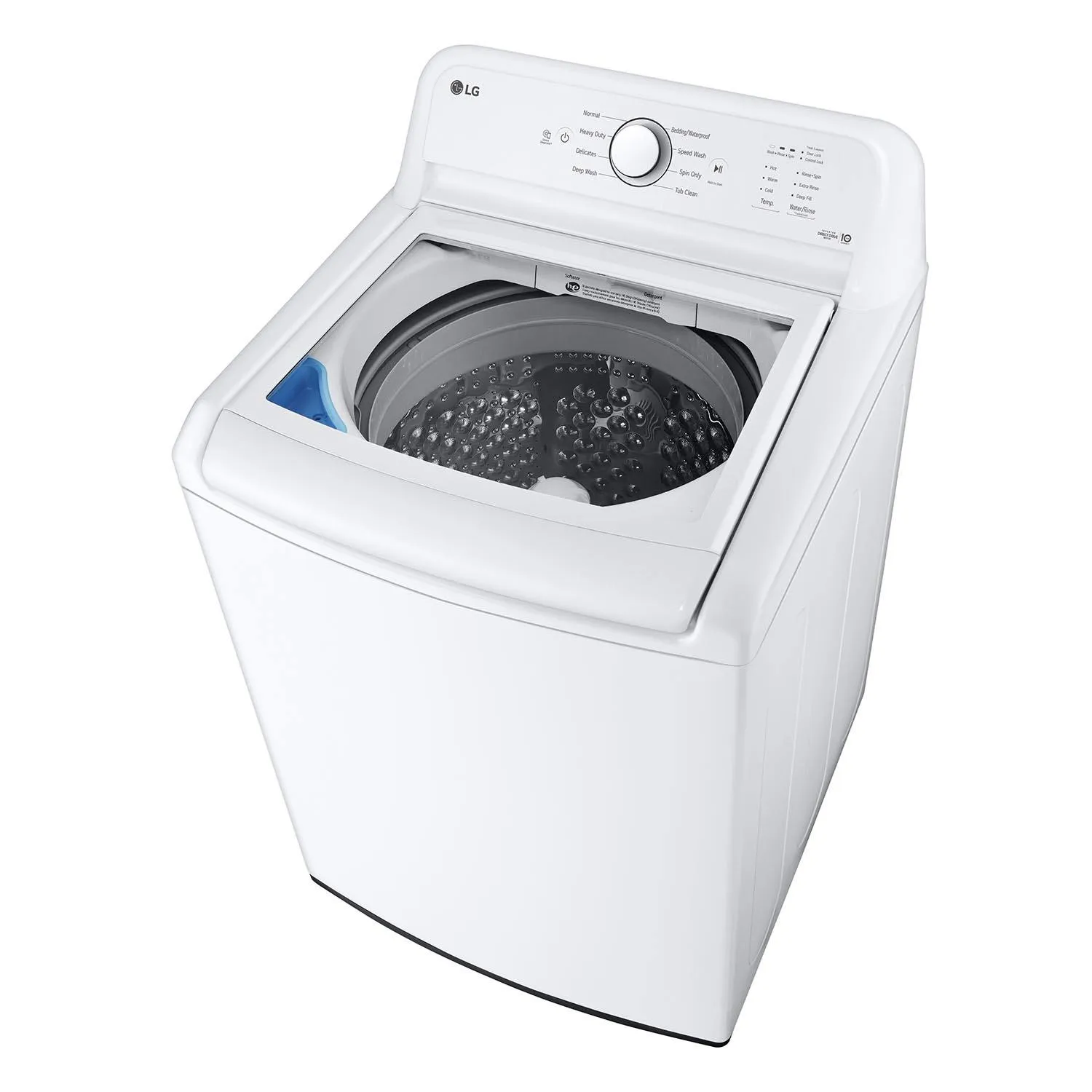 LG White Top Load Washer with Agitator and SlamProof® Glass Lid (4.8 Cu. Ft) - WT6105CW