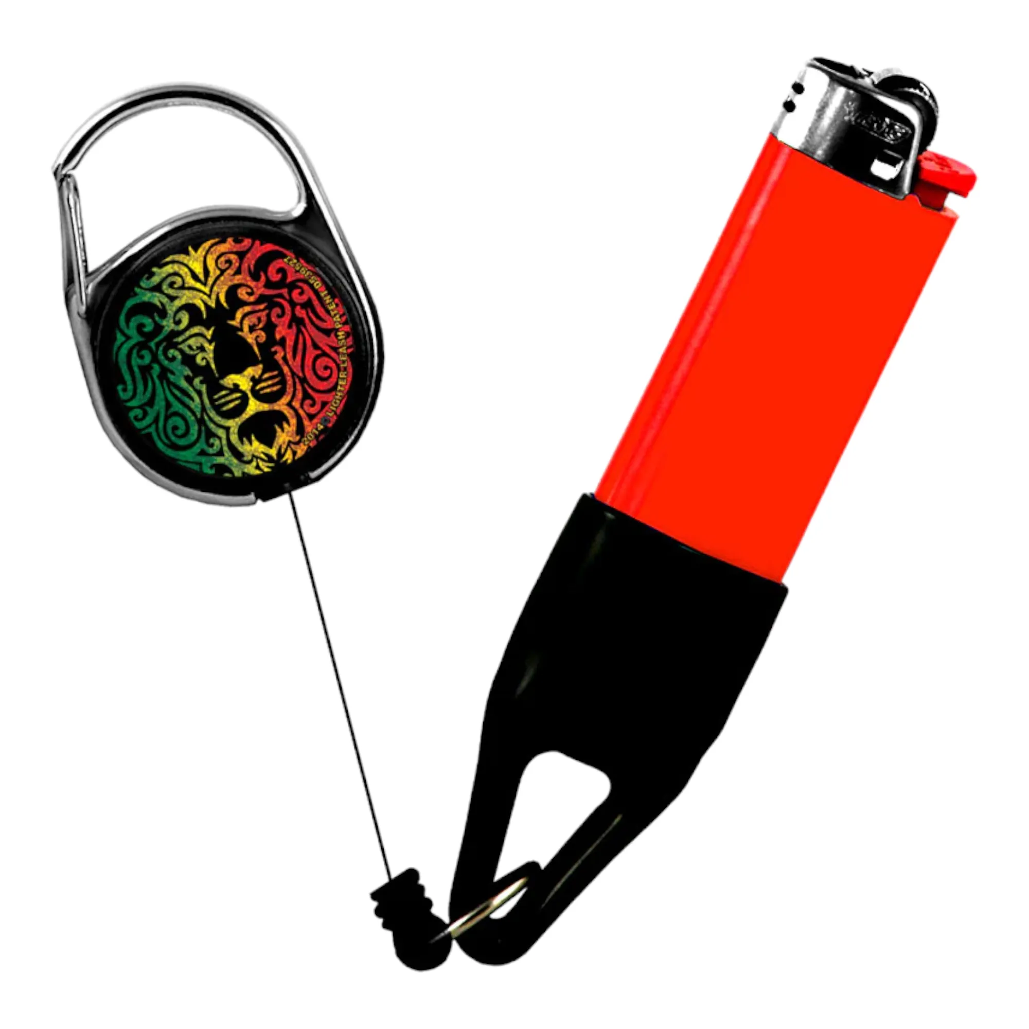 Lighter Leash Retractable Lighter Holder -Rasta Series - Standard Size (3)