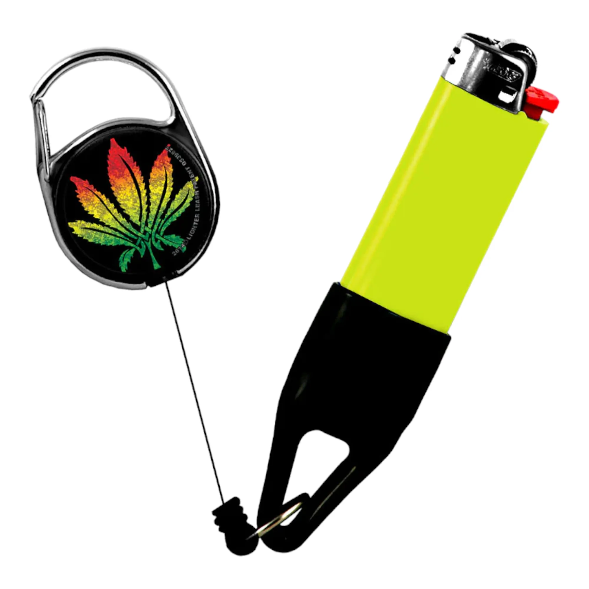 Lighter Leash Retractable Lighter Holder -Rasta Series - Standard Size (3)