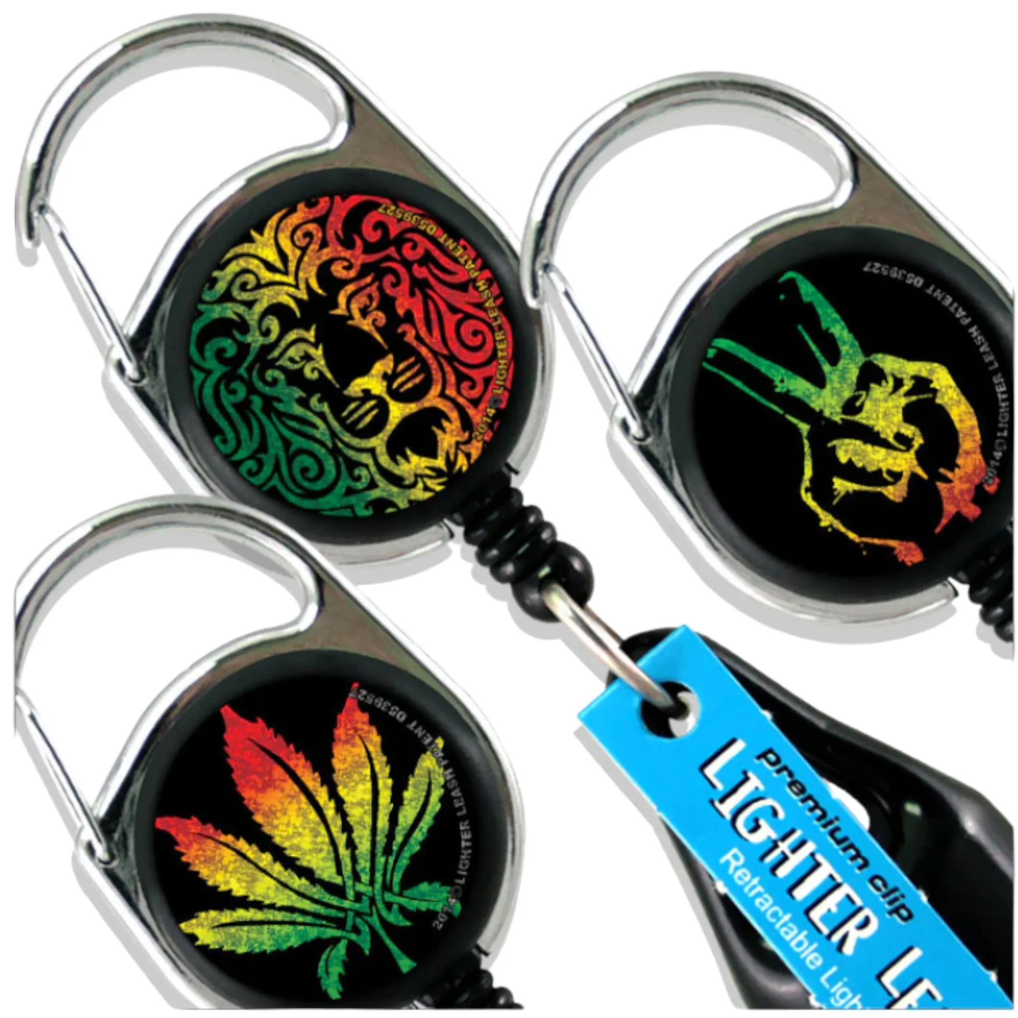 Lighter Leash Retractable Lighter Holder -Rasta Series - Standard Size (3)