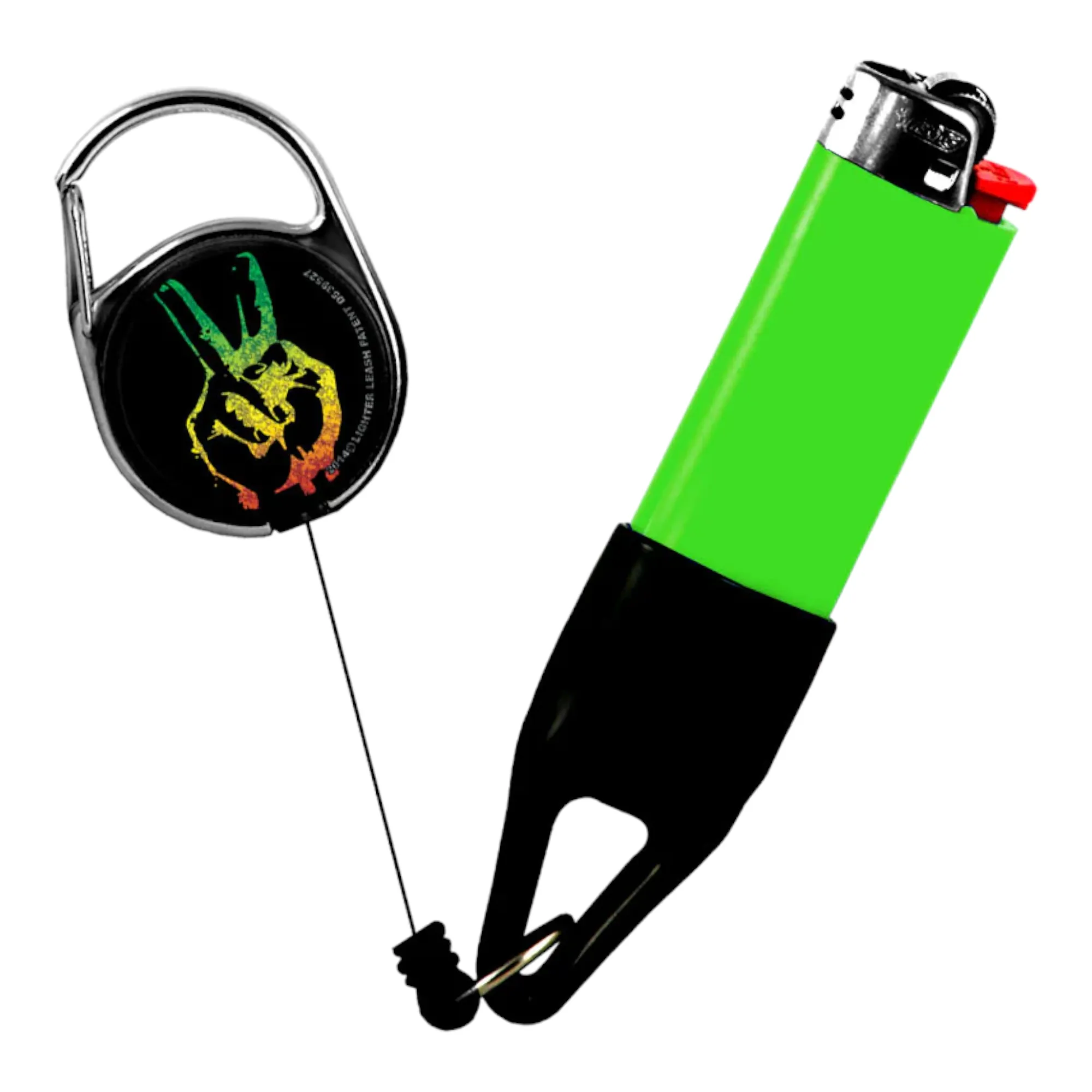 Lighter Leash Retractable Lighter Holder -Rasta Series - Standard Size (3)