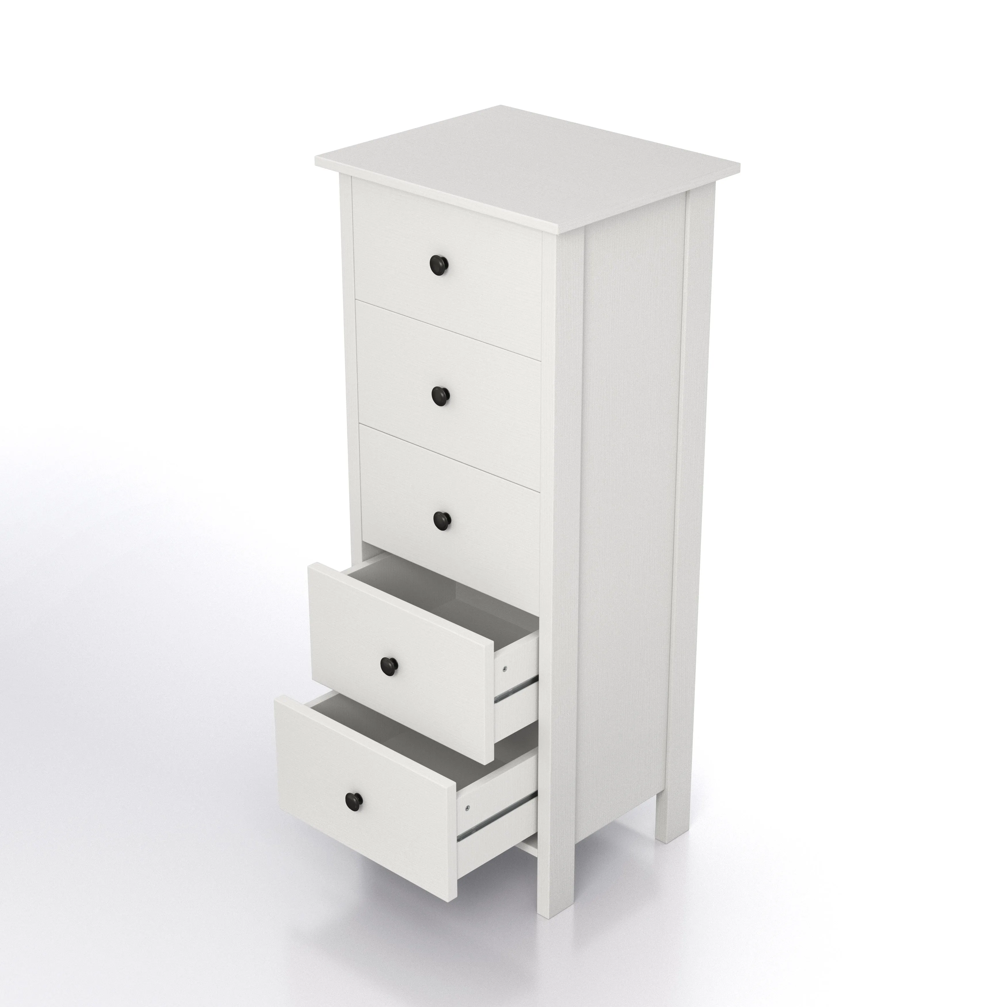 Mahoney Transitional White 5-Drawer Tall Dresser