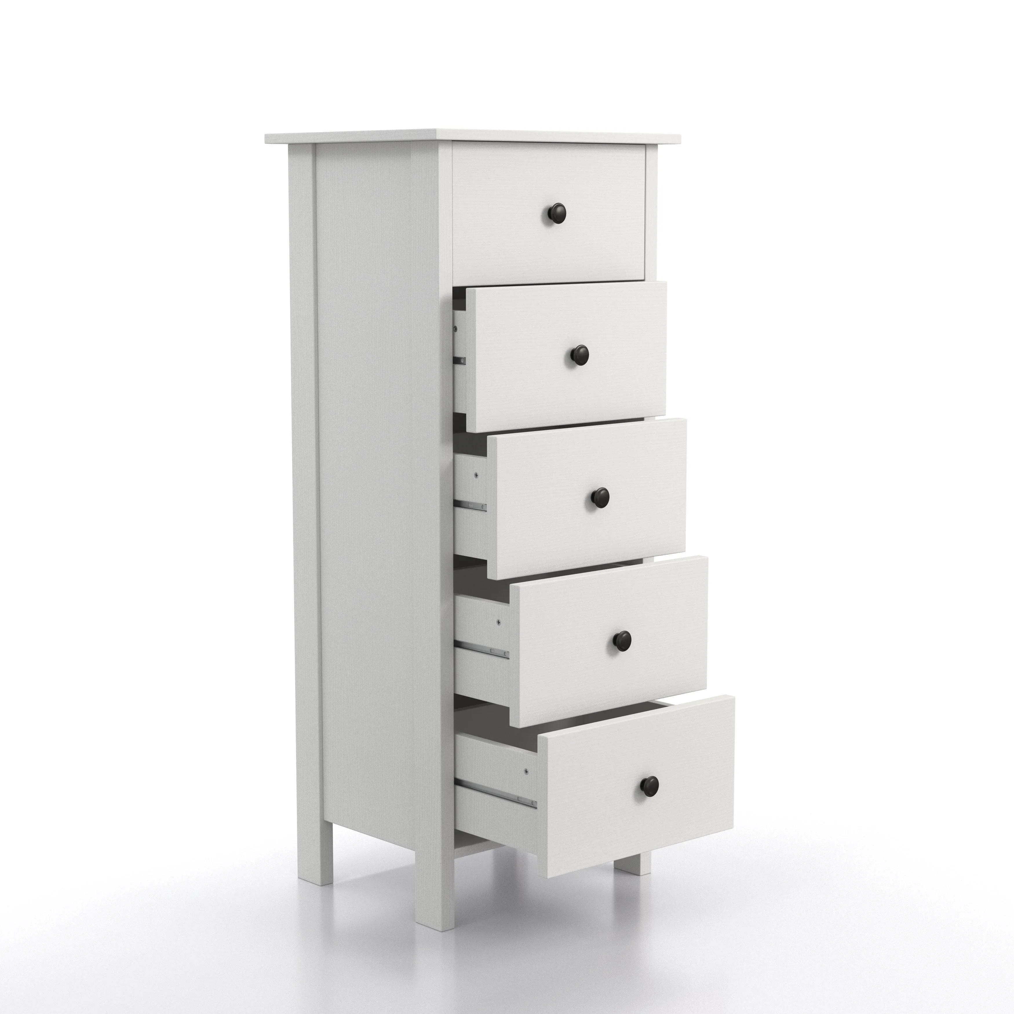 Mahoney Transitional White 5-Drawer Tall Dresser