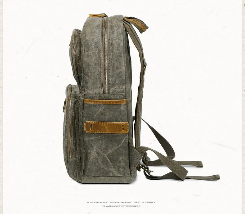 Men's Shoulder Retro Canvas Casual Travel Backpack