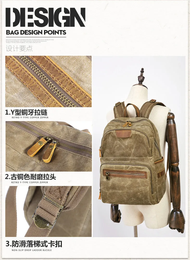 Men's Shoulder Retro Canvas Casual Travel Backpack