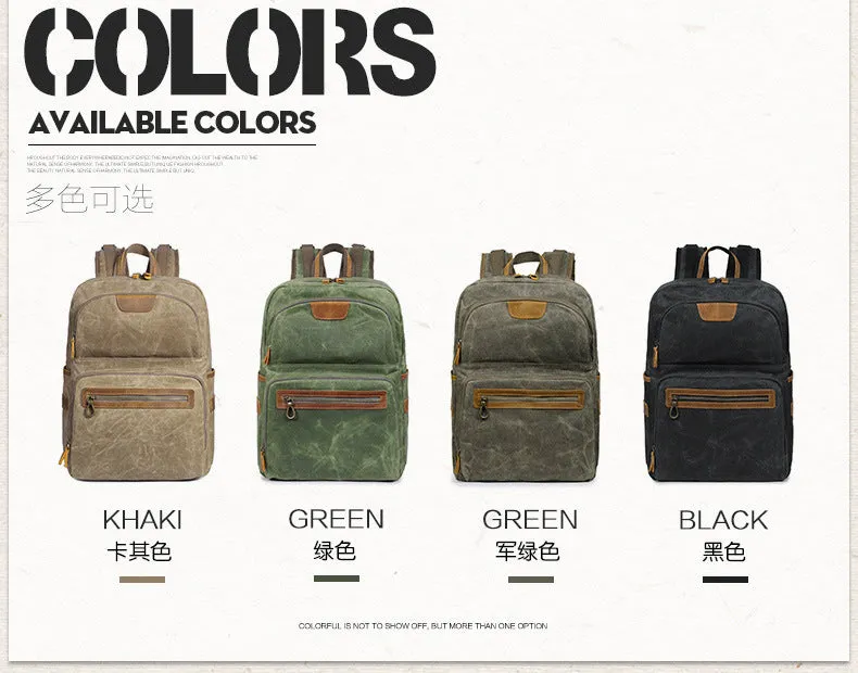 Men's Shoulder Retro Canvas Casual Travel Backpack