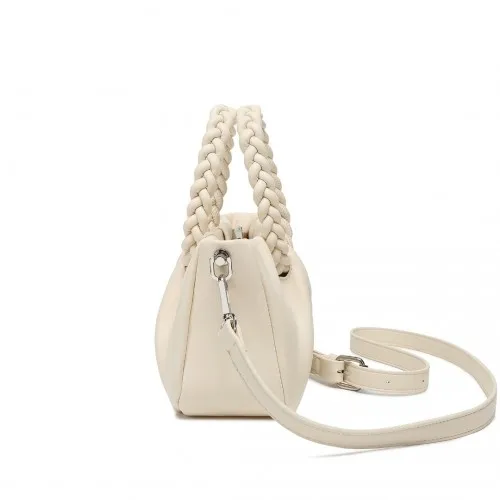 Miss Lulu PU Leather Cross Body Bag - Beige | Elegant & Functional Handbag for Modern Women