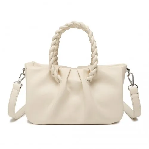 Miss Lulu PU Leather Cross Body Bag - Beige | Elegant & Functional Handbag for Modern Women