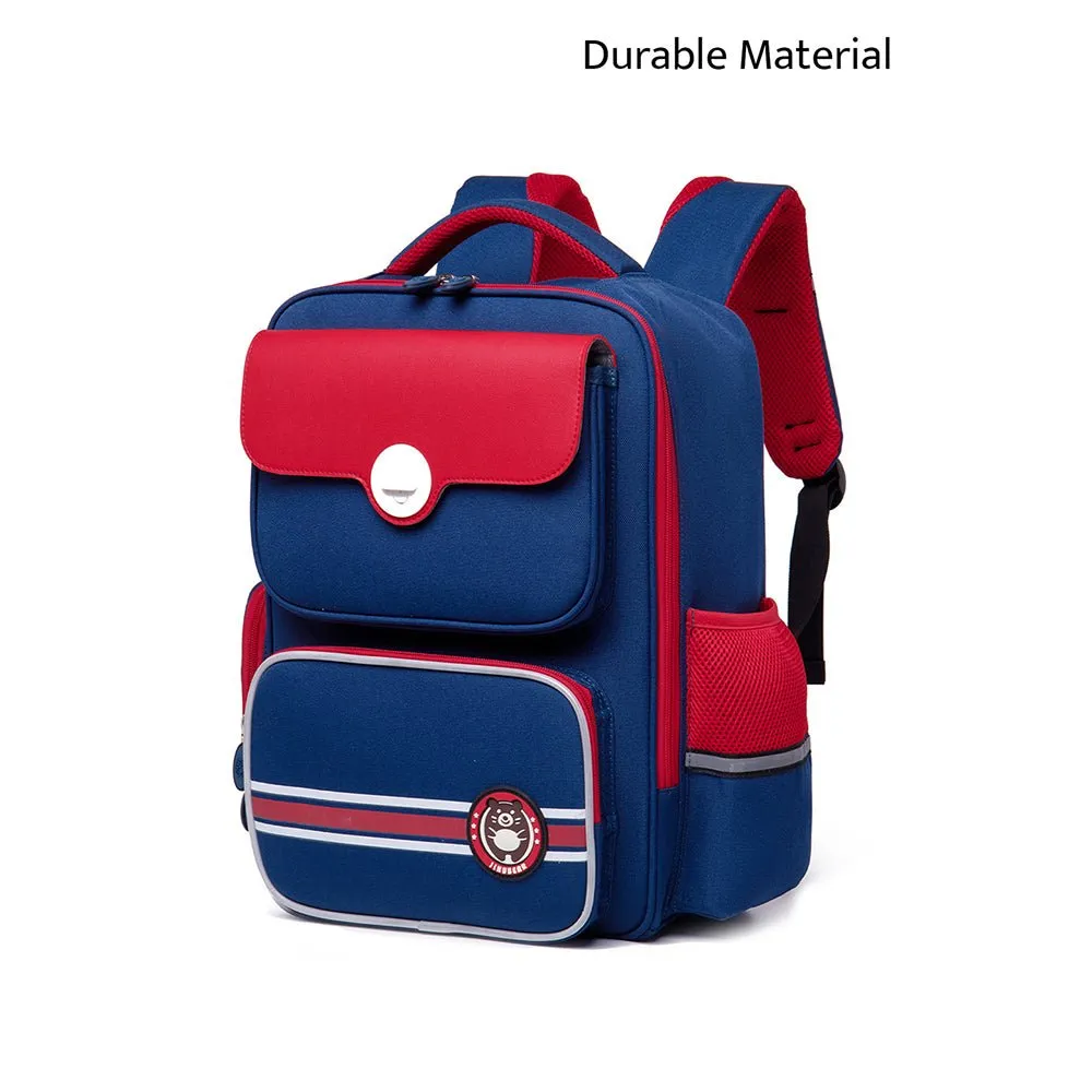 Navy with Red Flap Ergonomic Anti gravity Shock absorption School Backpack for Kids