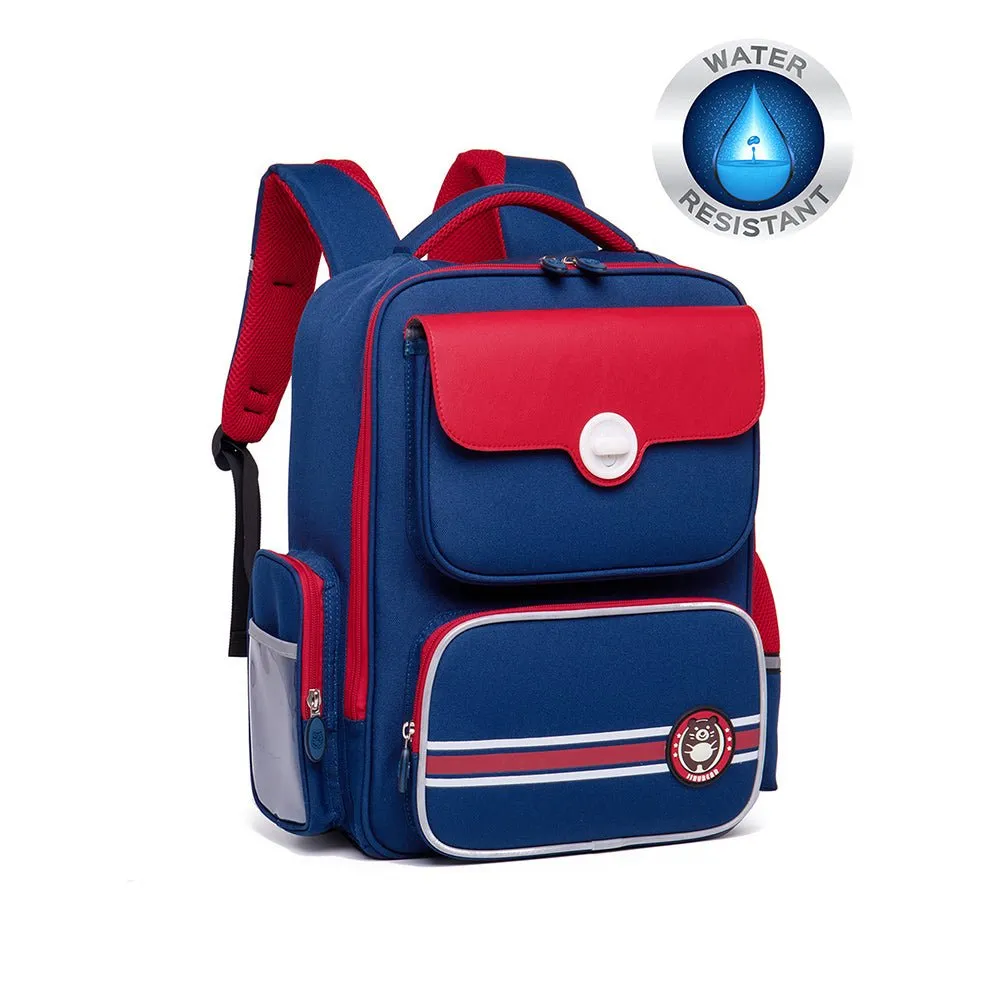 Navy with Red Flap Ergonomic Anti gravity Shock absorption School Backpack for Kids