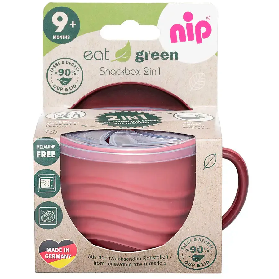 Nip Eco-Friendly 2in1 Snack box w/ Silicone Cover (Red) 250ml