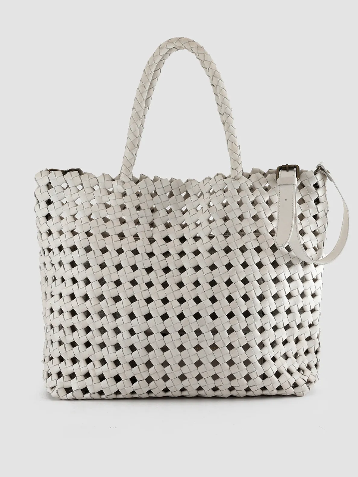 OC CLASS 35 - White Leather tote bag