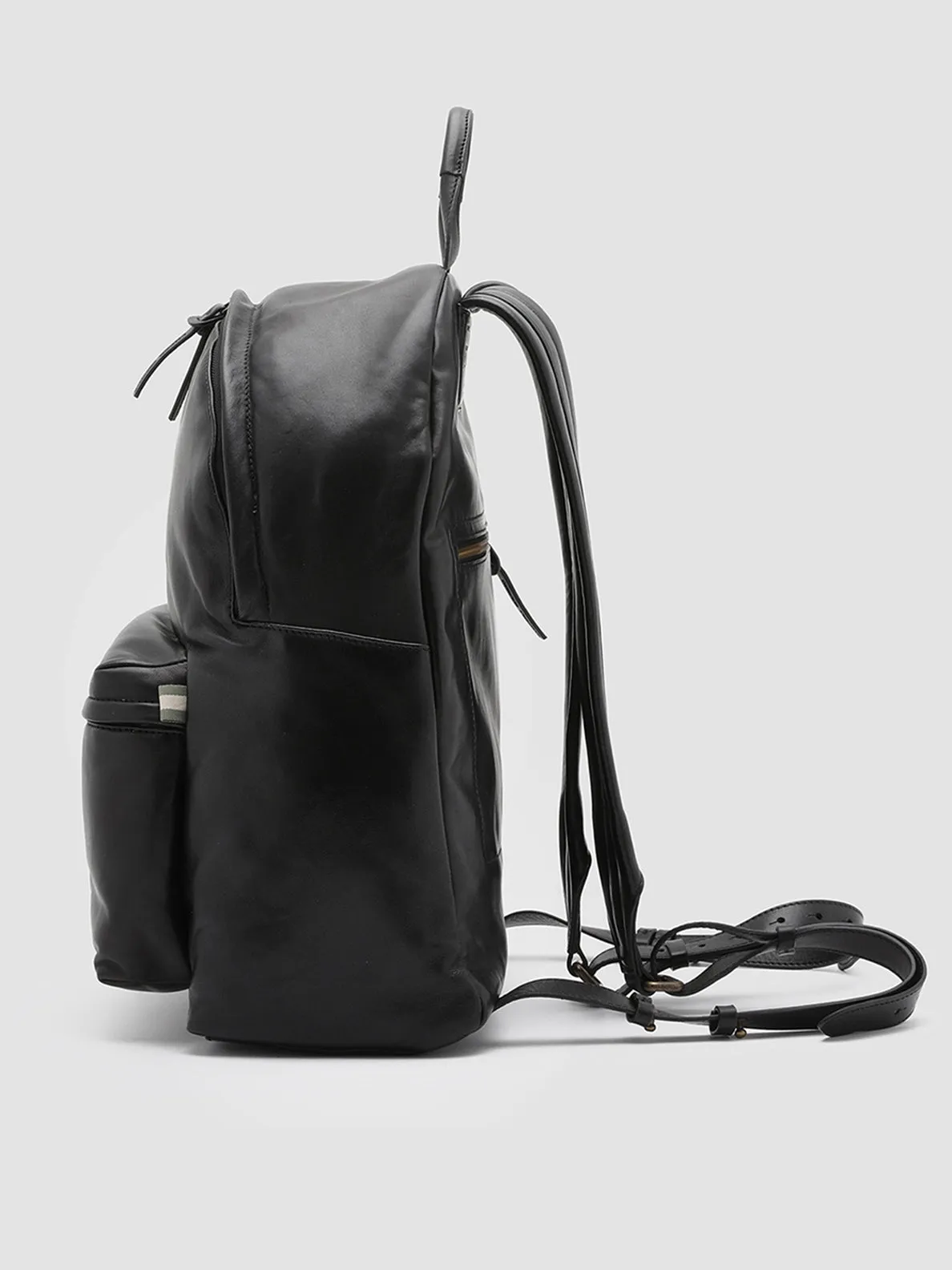 OC PACK - Black Leather Backpack