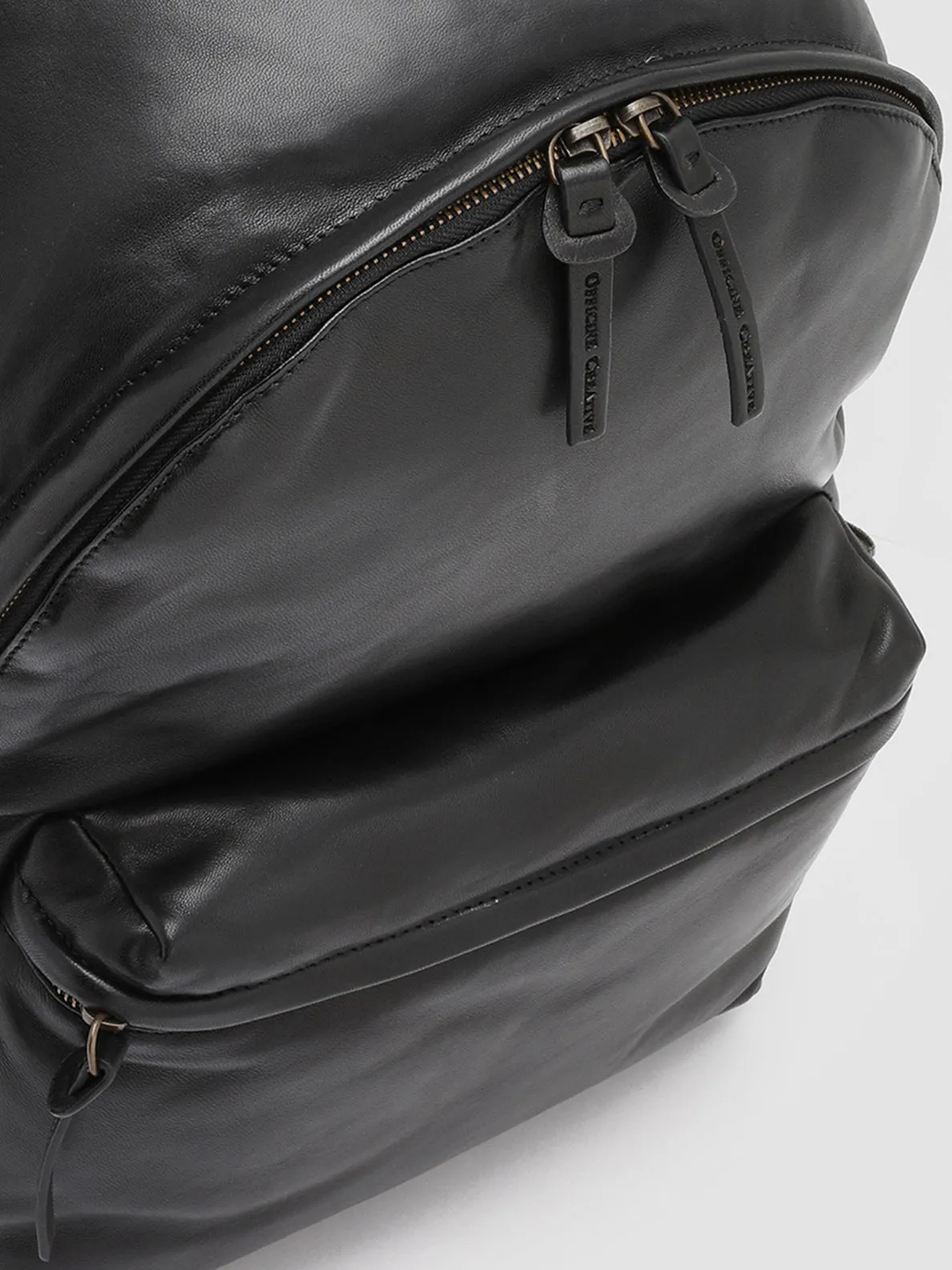 OC PACK - Black Leather Backpack