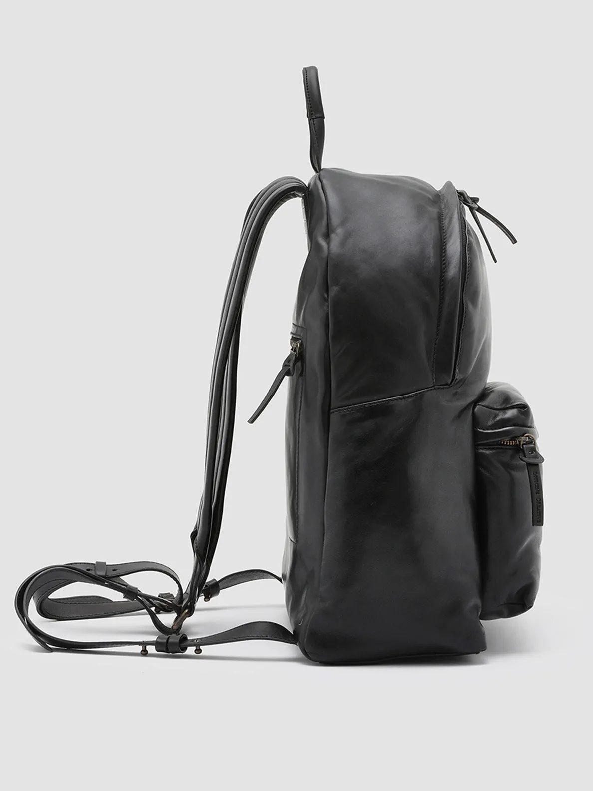 OC PACK - Black Leather Backpack