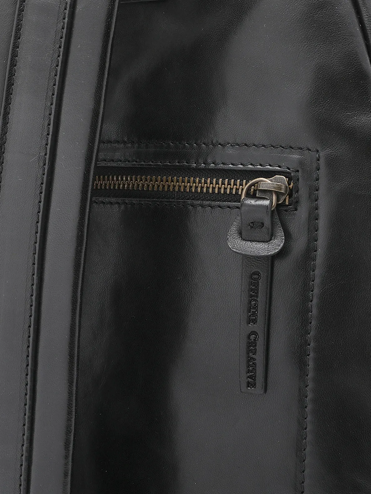 OC PACK - Black Leather Backpack