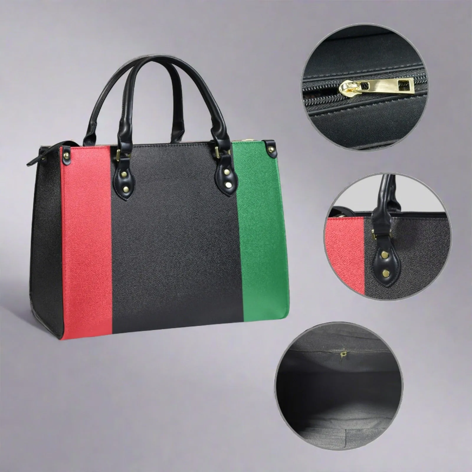 Pan African RBG Flag Durable PU Leather Women's Handbag