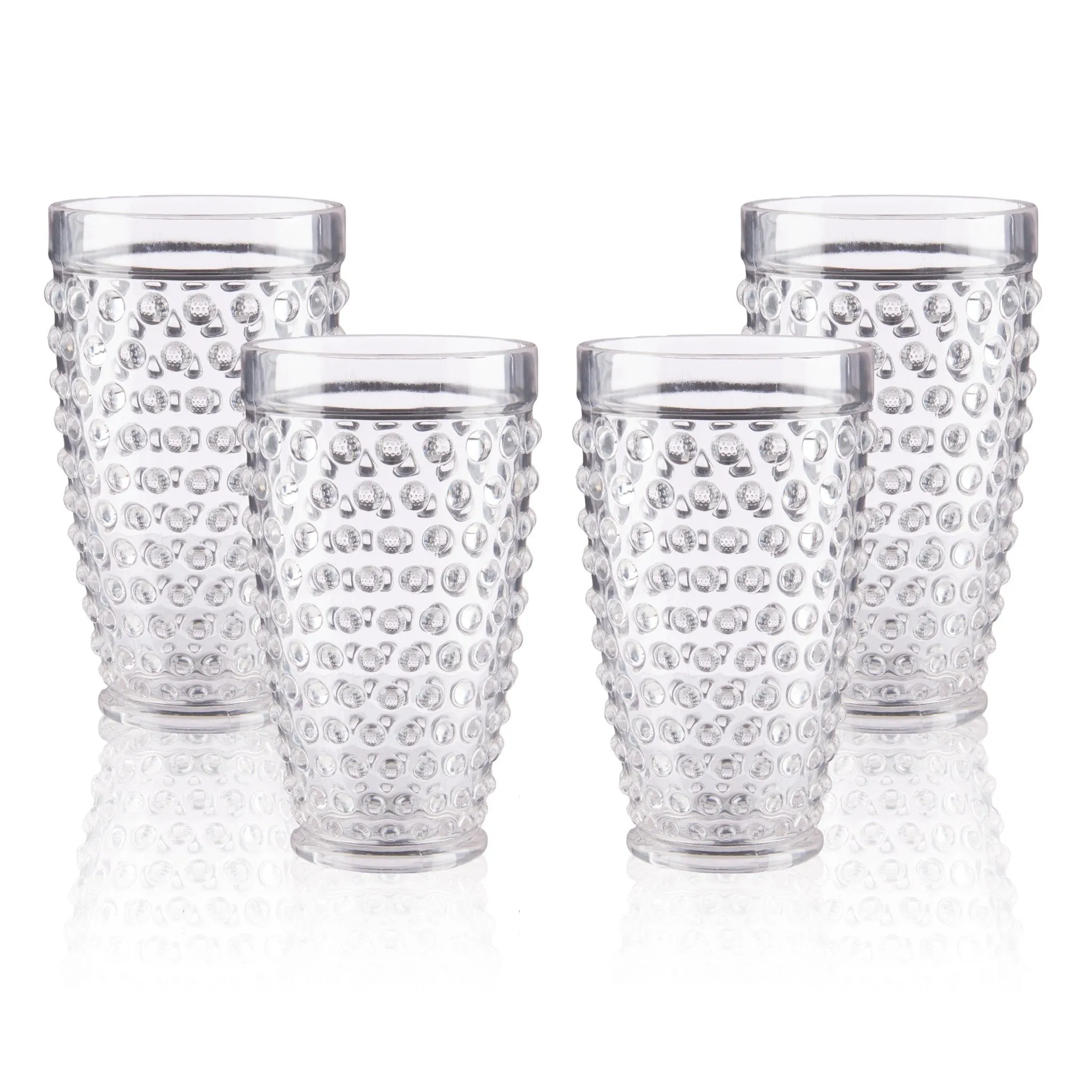 Pier 1 Emma Clear Acrylic 18 oz Drinking Glasses, Set of 4