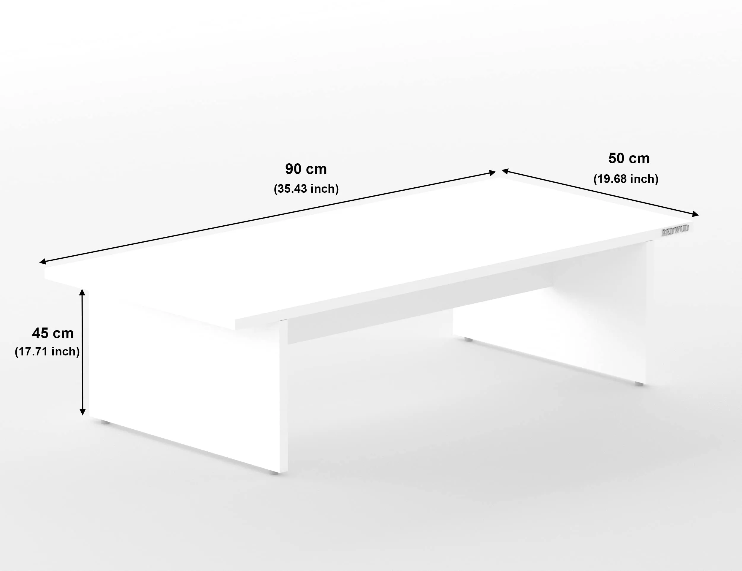 Redwud Maxilla Engineered Wood Coffee Table/Centre Table/Tea Table for Living Room (White, Matte Finsh) D.I.Y