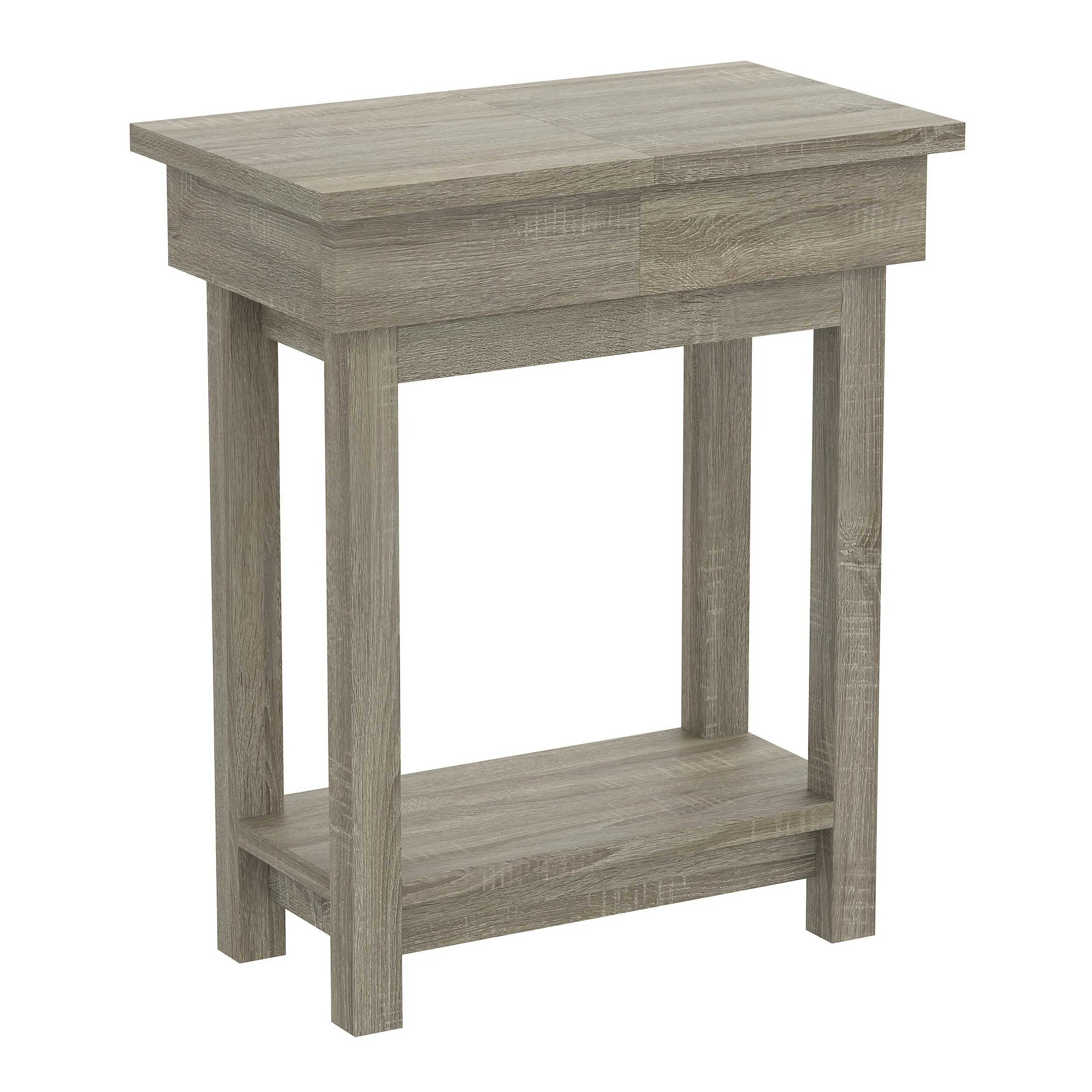 Safdie & Co. Accent Table 20L Dark Taupe Open Top Drawer